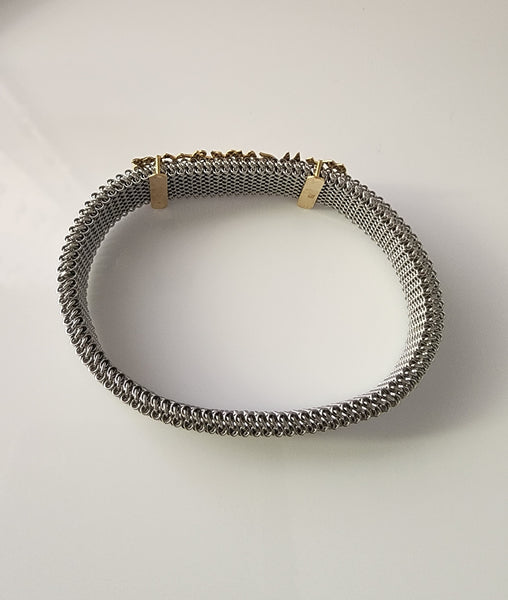 Mixed Metal and Gold Bracelet - قل أعوذ برب الفلق